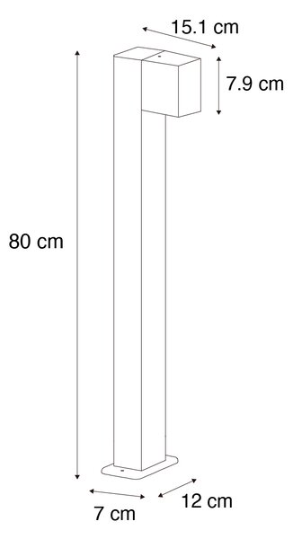 Industrijska vanjska podna svjetiljka tamno siva 80 cm IP44 - Baleno