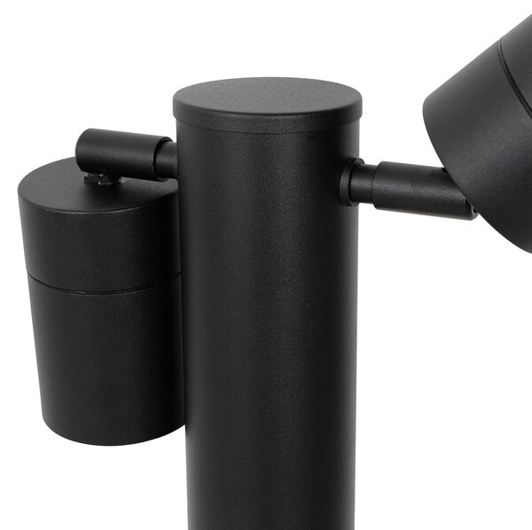 Stojeća vanjska lampa crna 45 cm IP44 podesiva 2-svjetla - Duo
