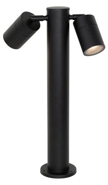 Stojeća vanjska lampa crna 45 cm IP44 podesiva 2-svjetla - Duo