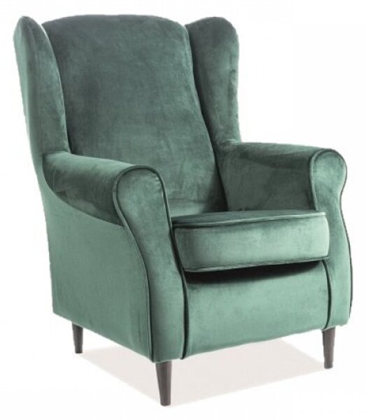 Zelena relaksacijska fotelja BARON VELVET