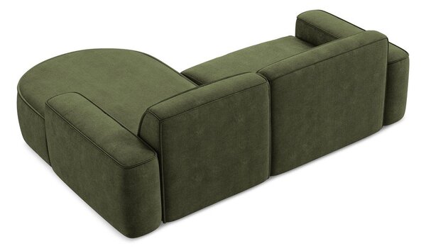 Zelena kutna garnitura od šenila (s desnim kutom/s ležaljkom) Omao – Makamii