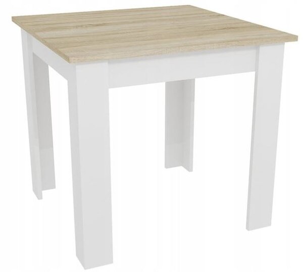 PROMOCIJA Bijeli blagovaonski stol s pločom u dekoru hrast sonoma MADO 80x80 II. klase