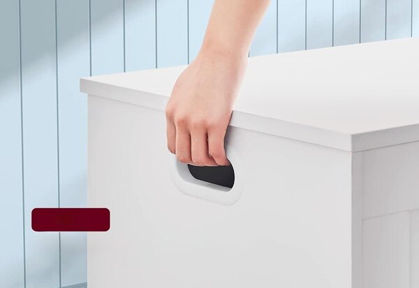 Skatula za odlaganje i klupa LEHAC s poklopcem, bijela