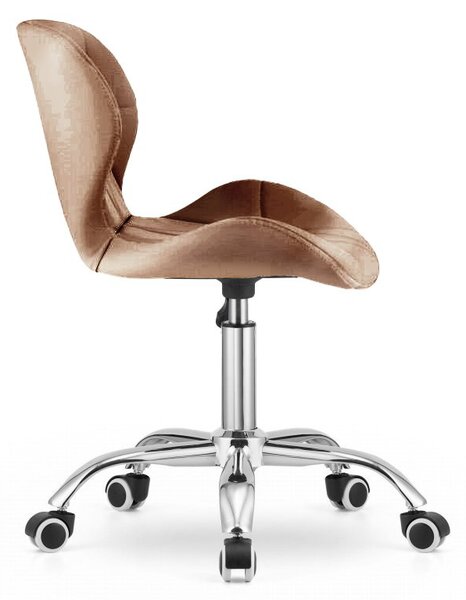 Set za ured – sklopivi radni stol ZARIMO 80×40 cm bijela + uredska stolica AVOLA VELVET svijetlo smeđa
