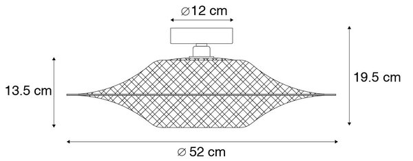 Orijentalna vanjska stropna svjetiljka bambus 50 cm IP44 - Rina