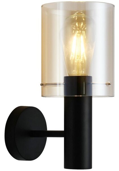ITALUX WL-5581-1A-BK+AMB - Zidna svjetiljka SARDO 1xE27/40W/230V crna/zlatna