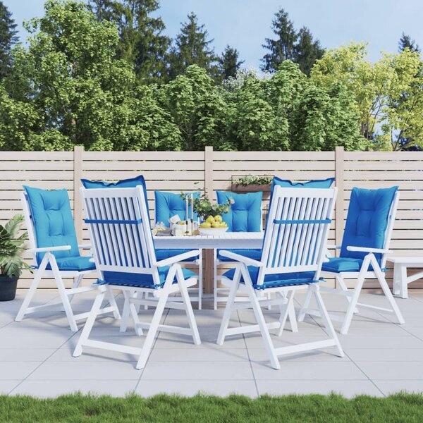 VidaXL Jastuci za vrtne stolice 6 kom plavi 120 x 50 x 7 cm od tkanine