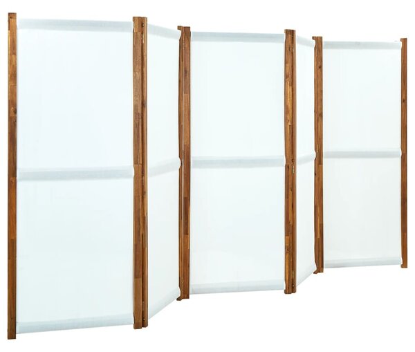 VidaXL Sobna pregrada s 5 panela krem-bijela 350 x 170 cm