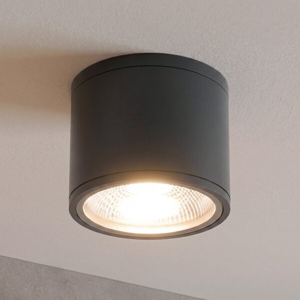 ORION LED stropni reflektor Sputnik IP65 Ø 14,5 cm crni, Crno, kupaonica, Metal, Vanjski reflektor/šiljak za tlo