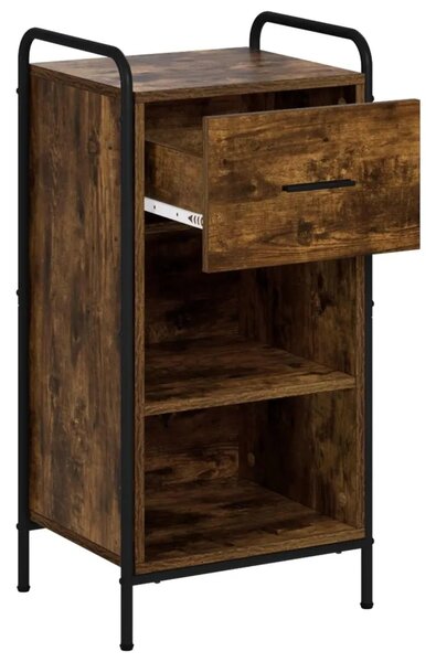 Kreveta Dimljeni hrast 97 x 33 x 81 cm Konstruirano drvo - Dimljeni hrast s 2 police 73 x 33 x 81 cm