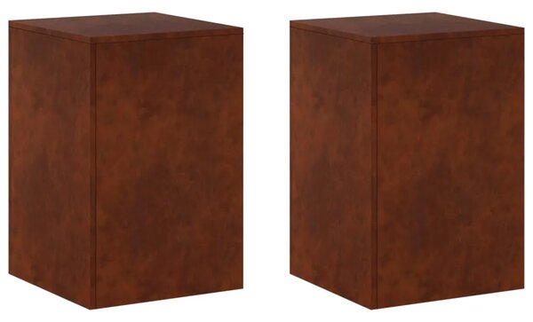 Stalak za biljke 2 pcs Rđa 40 x 40 x 60 cm Otporni čelik - Otporni čelik 2x (40 x 40 x 60 cm)