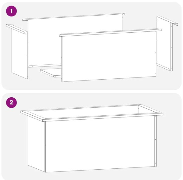 Vrtna posuda za sadnju s LED svjetlom 2 kom. Bijela - Bijela 40 x 80 x 40 cm 2