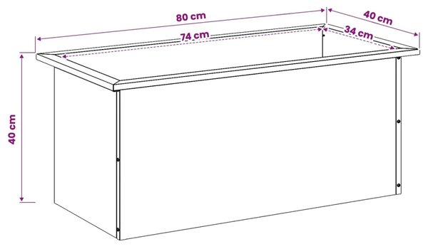 Vrtna posuda za sadnju s LED svjetlom 2 kom. Antracit - Antracit 40 x 80 x 40 cm 2