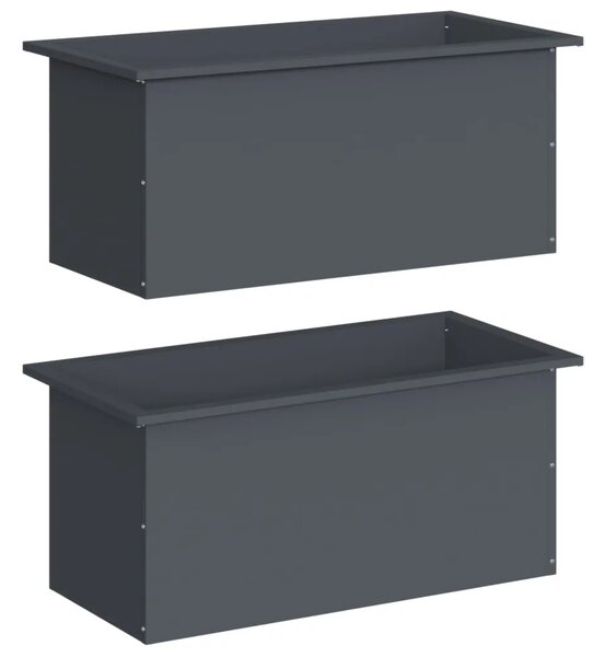 Vrtna posuda za sadnju s LED svjetlom 2 kom. Antracit - Antracit 40 x 80 x 40 cm 2
