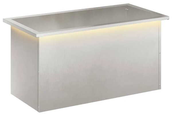Vrtna posuda za sadnju s LED svjetlom Srebrna 40 x 80 x 40 cm - Nehrđajući čelik 40 x 80 x 40 cm 1