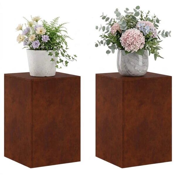 Stalak za biljke 2 pcs Rđa 40 x 40 x 60 cm Otporni čelik - Otporni čelik 2x (40 x 40 x 60 cm)