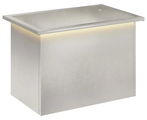 Vrtna posuda za sadnju s LED svjetlom Srebrna 40 x 60 x 40 cm - Nehrđajući čelik 40 x 60 x 40 cm 1