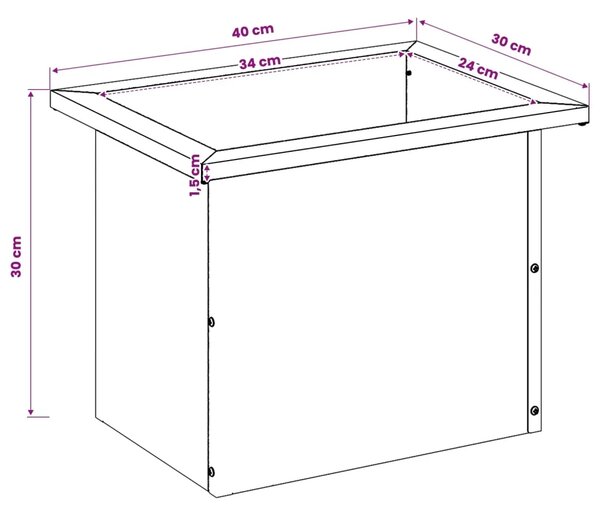 Vrtna posuda za sadnju s LED svjetlom 2 kom. Antracit - Antracit 30 x 40 x 30 cm 2