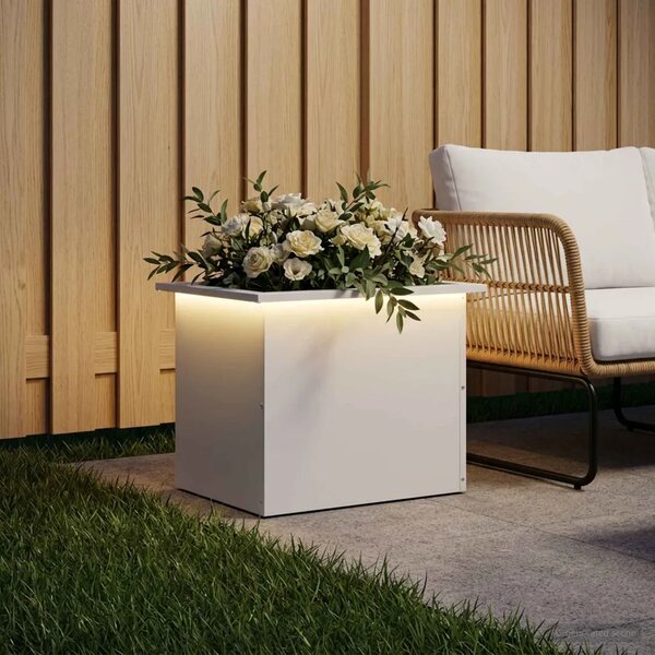 Vrtna posuda za sadnju s LED svjetlom Bijela 40 x 60 x 40 cm - Bijela 40 x 60 x 40 cm 1