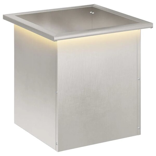 Vrtna posuda za sadnju s LED svjetlom Srebrna 40 x 40 x 40 cm - Nehrđajući čelik 40 x 40 x 40 cm 1