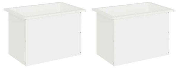 Vrtna posuda za sadnju s LED svjetlom 2 kom. Bijela - Bijela 40 x 60 x 40 cm 2