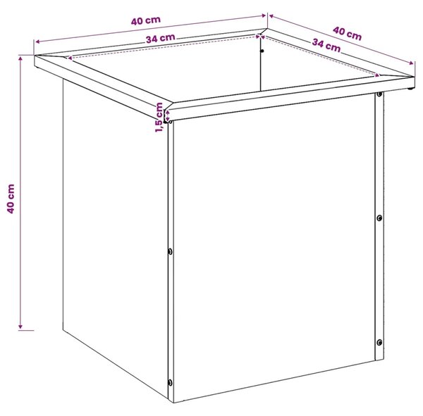 Vrtna posuda za sadnju s LED svjetlom Srebrna 40 x 40 x 40 cm - Nehrđajući čelik 40 x 40 x 40 cm 1