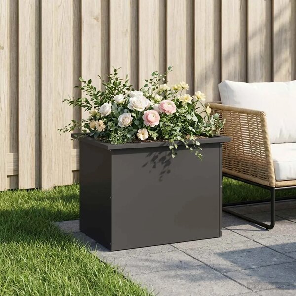 Vrtna posuda za sadnju s LED svjetlom Crna 40 x 60 x 40 cm - Crna 40 x 60 x 40 cm 1