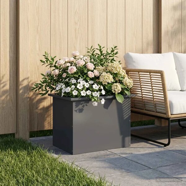 Vrtna posuda za sadnju s LED svjetlom Antracit 40 x 60 x 40 cm - Antracit 40 x 60 x 40 cm 1