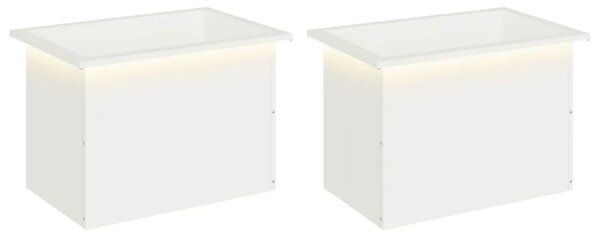 Vrtna posuda za sadnju s LED svjetlom 2 kom. Bijela - Bijela 40 x 60 x 40 cm 2