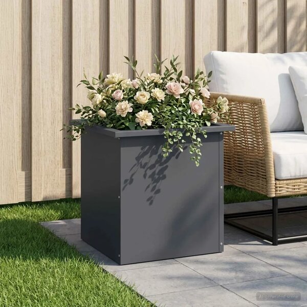Vrtna posuda za sadnju s LED svjetlom Antracit 40 x 40 x 40 cm - Antracit 40 x 40 x 40 cm 1