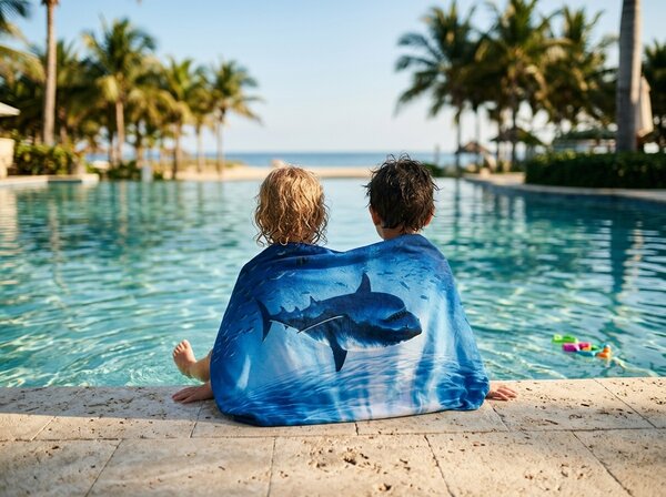 Brzo sušeći XXL plažni ručnik SHARKON plava 150 x 210 cm, 100% mikrovlakana