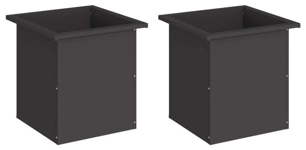 Vrtna posuda za sadnju s LED svjetlom 2 kom. Crna - Crna 40 x 40 x 40 cm 2
