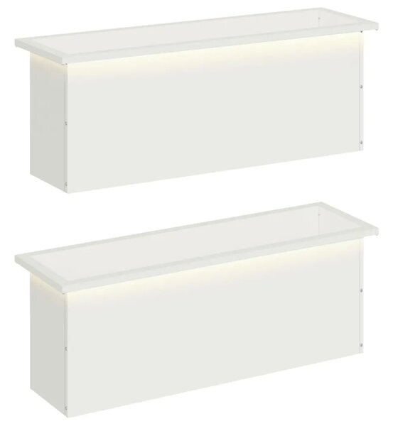 Vrtna posuda za sadnju s LED svjetlom 2 kom. Bijela - Bijela 30 x 100 x 30 cm 2