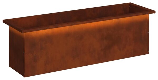 Vrtna posuda za sadnju s LED svjetlom Rđa 30 x 100 x 30 cm - Otporni čelik 30 x 100 x 30 cm 1