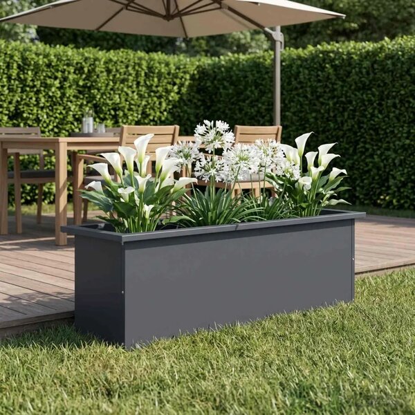 Vrtna posuda za sadnju s LED svjetlom Antracit 30 x 100 x 30 cm - Antracit 30 x 100 x 30 cm 1