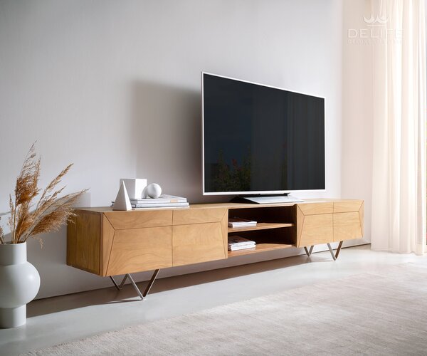 Komoda Kayu, Materijal: Bagrem - 240cm Noge / Nehrđajući čelik 4 vrata