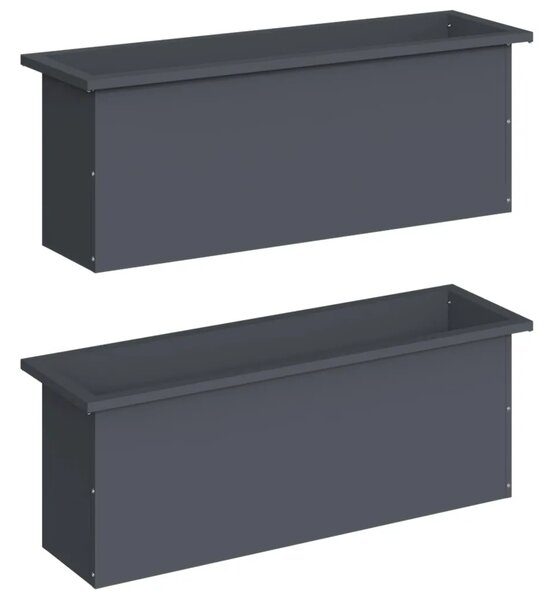 Vrtna posuda za sadnju s LED svjetlom 2 kom. Antracit - Antracit 30 x 100 x 30 cm 2
