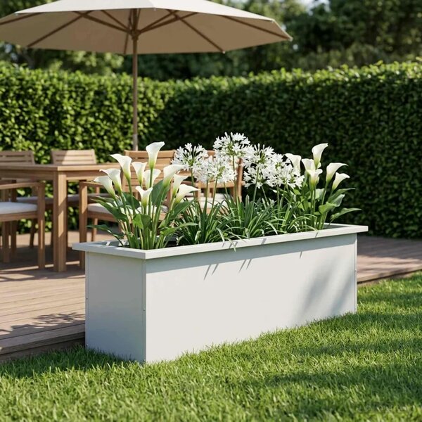 Vrtna posuda za sadnju s LED svjetlom Bijela 30 x 100 x 30 cm - Bijela 30 x 100 x 30 cm 1