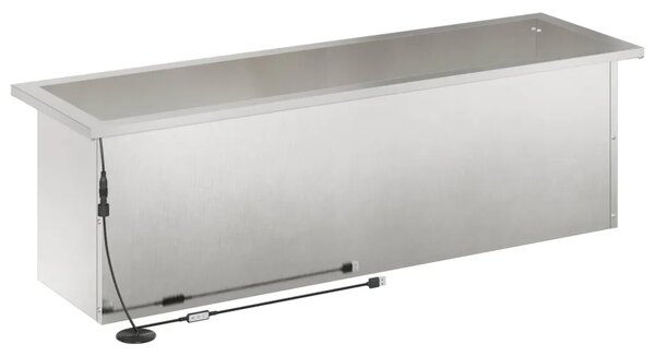 Vrtna posuda za sadnju s LED svjetlom Srebrna 30 x 100 x 30 cm - Nehrđajući čelik 30 x 100 x 30 cm 1