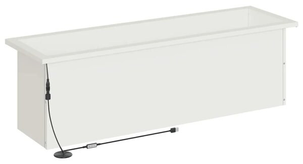 Vrtna posuda za sadnju s LED svjetlom 2 kom. Bijela - Bijela 30 x 100 x 30 cm 2