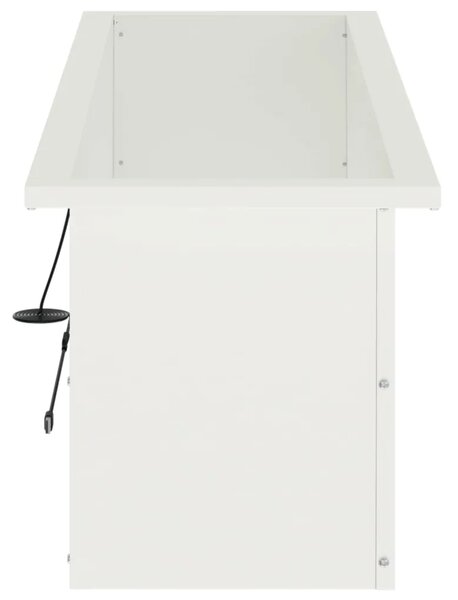 Vrtna posuda za sadnju s LED svjetlom 2 kom. Bijela - Bijela 30 x 100 x 30 cm 2