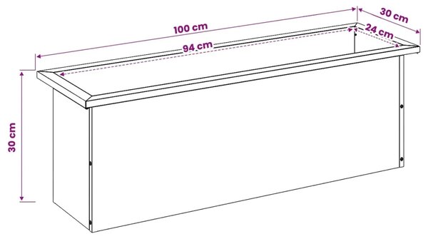 Vrtna posuda za sadnju s LED svjetlom 2 kom. Bijela - Bijela 30 x 100 x 30 cm 2
