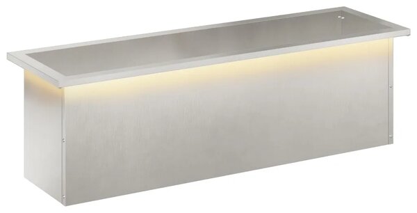 Vrtna posuda za sadnju s LED svjetlom Srebrna 30 x 100 x 30 cm - Nehrđajući čelik 30 x 100 x 30 cm 1