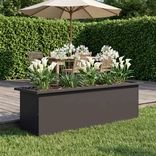 Vrtna posuda za sadnju s LED svjetlom Crna 30 x 100 x 30 cm - Crna 30 x 100 x 30 cm 1