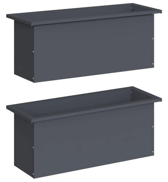 Vrtna posuda za sadnju s LED svjetlom 2 kom. Antracit - Antracit 30 x 80 x 30 cm 2