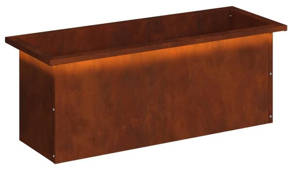 Vrtna posuda za sadnju s LED svjetlom Rđa 30 x 80 x 30 cm - Otporni čelik 30 x 80 x 30 cm 1