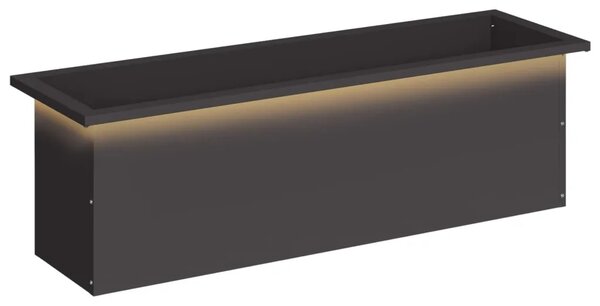 Vrtna posuda za sadnju s LED svjetlom Crna 30 x 100 x 30 cm - Crna 30 x 100 x 30 cm 1