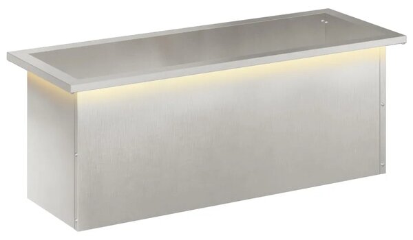 Vrtna posuda za sadnju s LED svjetlom Srebrna 30 x 80 x 30 cm - Nehrđajući čelik 30 x 80 x 30 cm 1