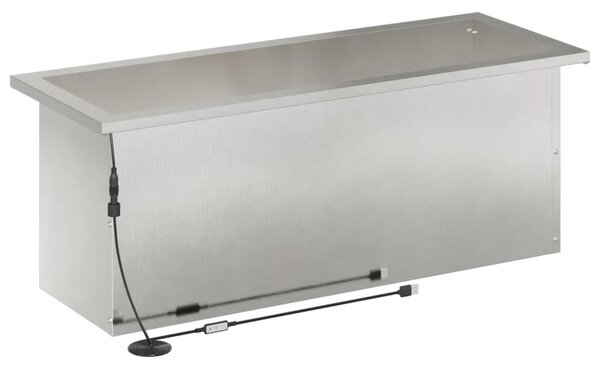 Vrtna posuda za sadnju s LED svjetlom 2 kom. Srebrna - Nehrđajući čelik 30 x 80 x 30 cm 2
