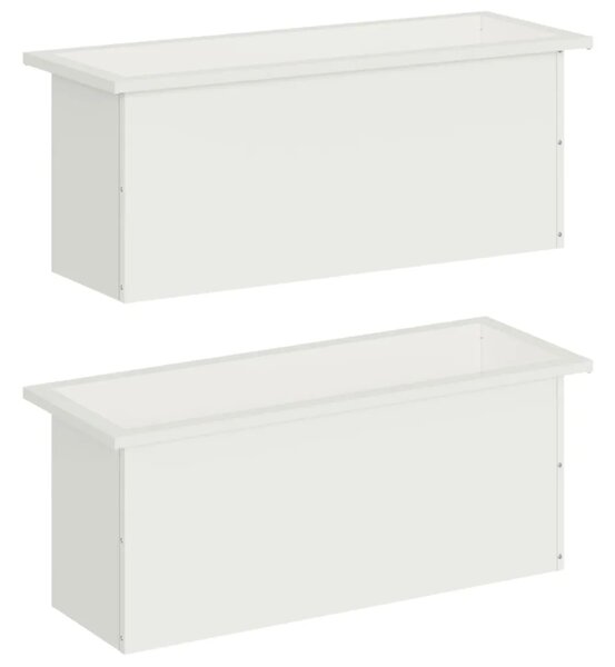 Vrtna posuda za sadnju s LED svjetlom 2 kom. Bijela - Bijela 30 x 80 x 30 cm 2